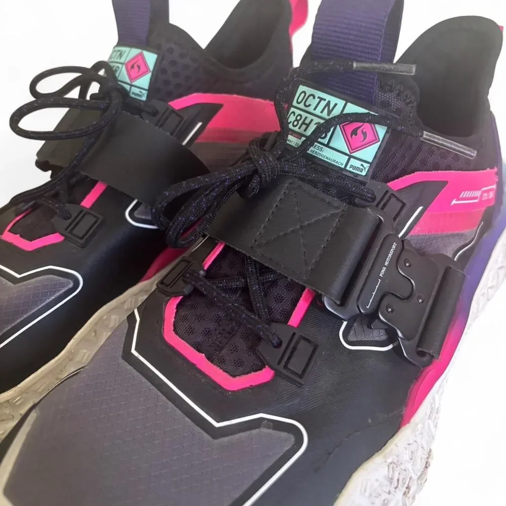 Puma Hi Octn x Need For Speed Black White Pink Sneakers - Picture 3 of 7